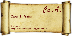Cseri Anna névjegykártya