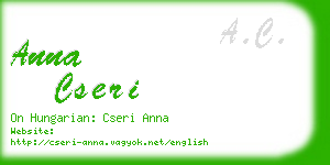 anna cseri business card